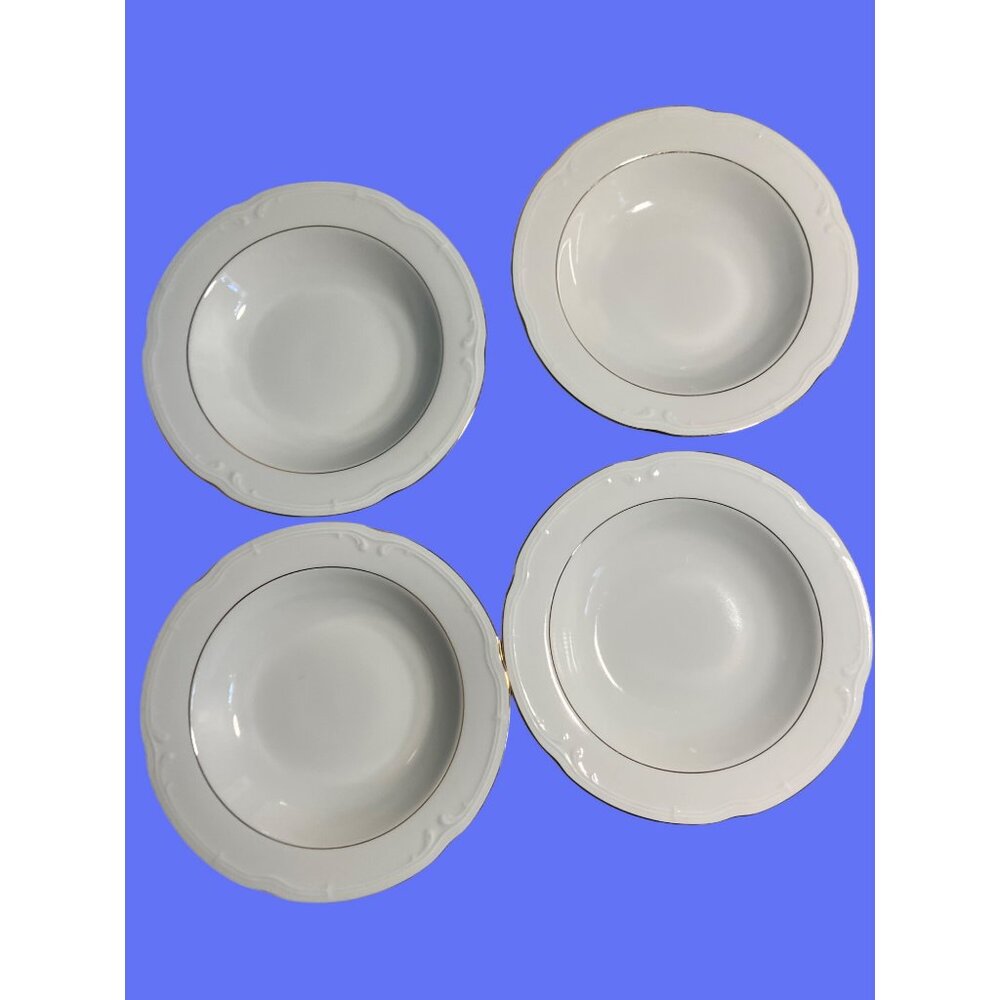 Southington By Baum Fine China Soup Bowls Golden Rhapsody Pattern 8.5"  Poland